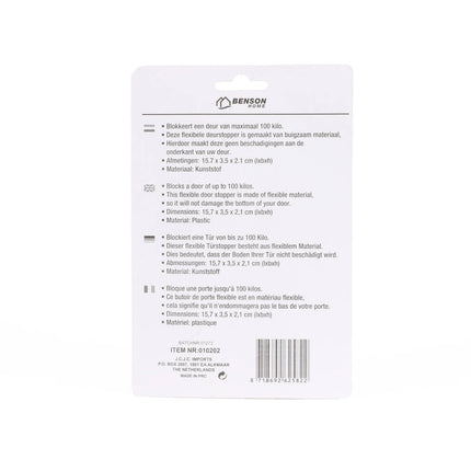 Transparante Deurwig 21mm: Houd Zware Deuren Open, Ideaal Thuis/Kantoor