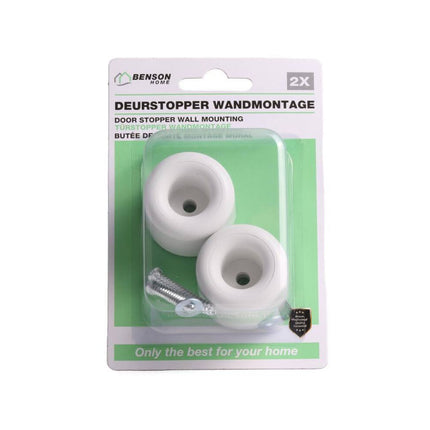 Deurstopper Wandmontage 2-delig, 30x40mm, Incl. Schroeven, Muurbescherming