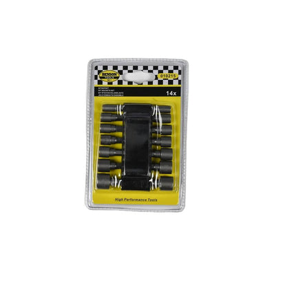 Bit Dopset 14 dlg - 14 stalen doppen, ideaal voor schroefmachines.