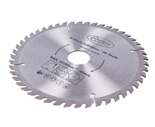 Cirkelzaagblad 185mm, 48 Tands, 2.4mm Dik, Perfect voor Houtzagen