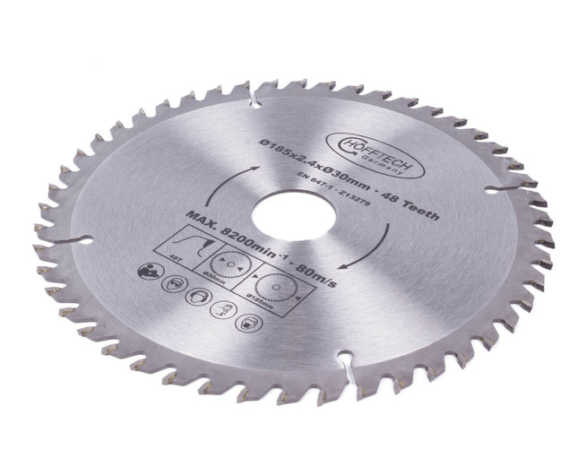 Cirkelzaagblad 185mm, 48 Tands, 2.4mm Dik, Perfect voor Houtzagen