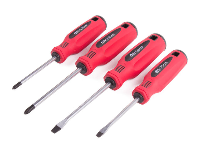 Schroevendraaier Set 4 dlg - 2 Platkop, 2 Kruiskop voor Thuisgebruik