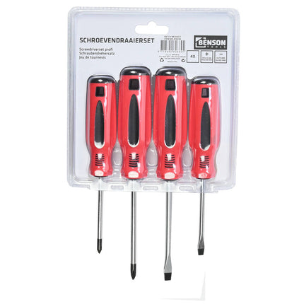 Schroevendraaier Set 4 dlg - 2 Platkop, 2 Kruiskop voor Thuisgebruik
