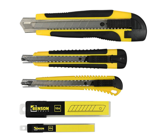Afbreekmessen Set: 9 mm & 18 mm Snijwerk met 20 Reservemessen