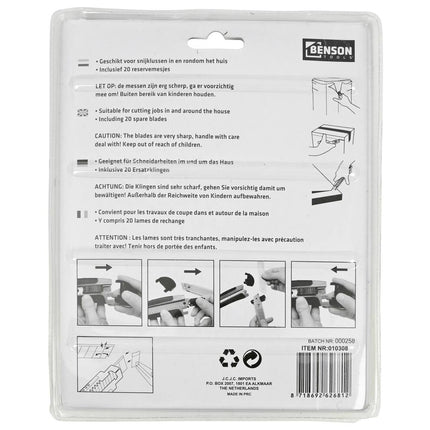 Afbreekmessen Set: 9 mm & 18 mm Snijwerk met 20 Reservemessen