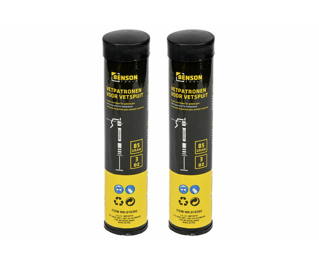 Vetpatronen 85g voor Vetspuit - Ideaal voor Voertuiglagers, 2 dlg
