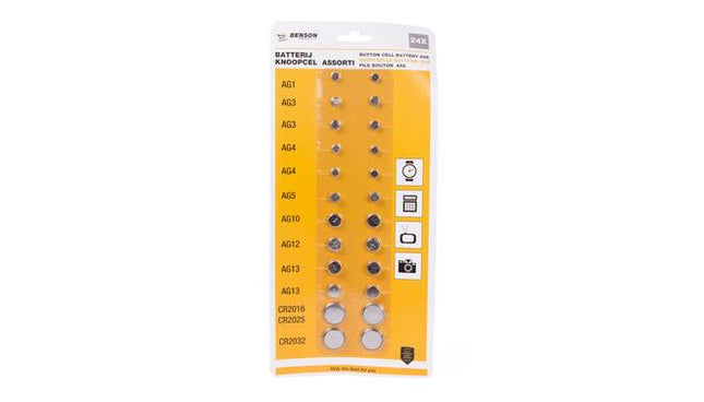 24-delige Lithium Knoopcel Set: Geschikt voor Horloges & Elektronica