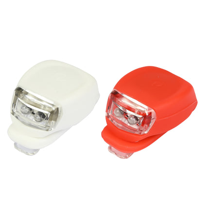 Fietslamp LED 2 dlg silicone – Functie knipperen - aan - uit, 31,8 mm, Waterdicht