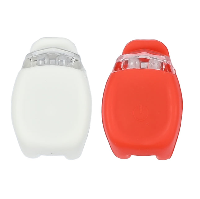 Fietslamp LED 2 dlg silicone – Functie knipperen - aan - uit, 31,8 mm, Waterdicht