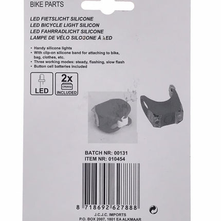 Fietslamp LED 2 dlg silicone – Functie snelle flits-trage flits-aan-uit, 31,8 mm