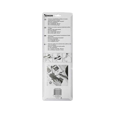 Profielmeter 250-45 mm, magnetisch, ideaal voor complexe vormen kopiëren.