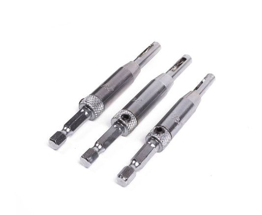 Scharnierboorset 3 dlg, Zelfcentrerend, HSS, Maten: 2.8, 3.6, 4.4 mm
