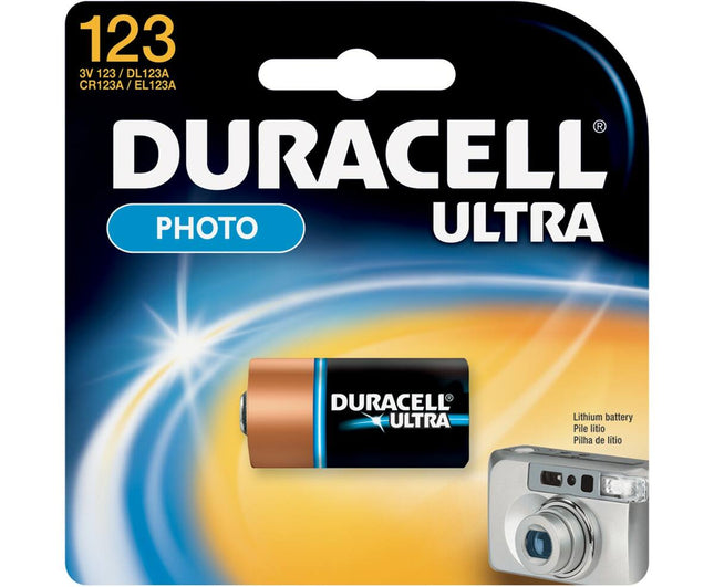 Duracell Ultra DL 123A: Lithiumbatterij voor camera's en zaklampen.
