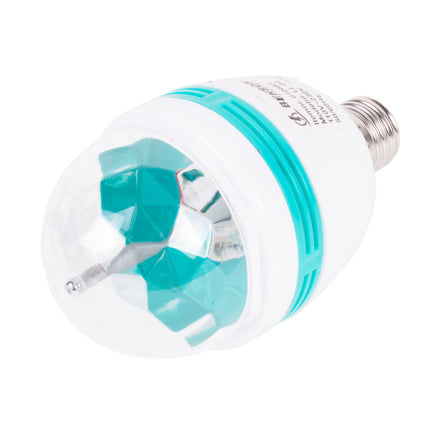 Roterende LED Discolamp E27, 3W, 360° Rood/Groen/Blauw Feestverlichting