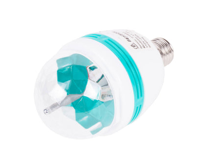 Roterende LED Discolamp E27, 3W, 360° Rood/Groen/Blauw Feestverlichting