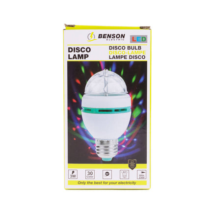 Roterende LED Discolamp E27, 3W, 360° Rood/Groen/Blauw Feestverlichting