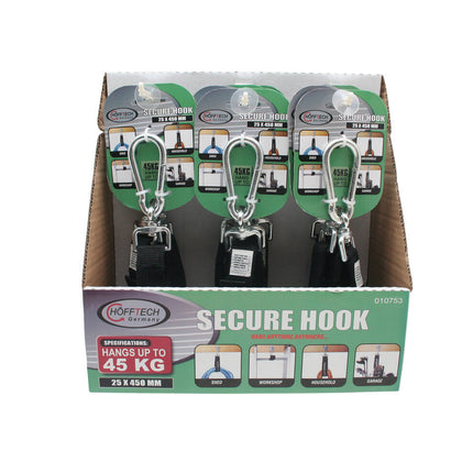 Secure Hook 25x450mm, Staal, 45kg, Ideaal voor Zware Lasten Bevestigen