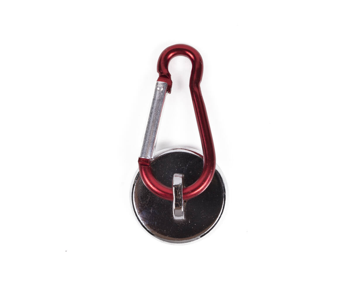 Magneet met Karabijnhaak 25 mm, 16 kg Houdkracht, Ideaal voor Werkplaats