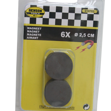 Magneet 25 mm 6 dlg rond – 4 mm