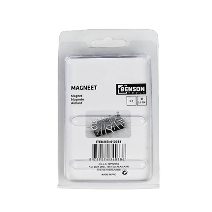 Magneet 25 mm 6 dlg rond – 4 mm