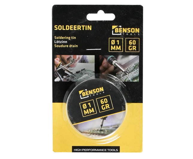 Soldeertin 60g ø1mm, 70/30 lood-tin, ideaal voor elektronica solderen