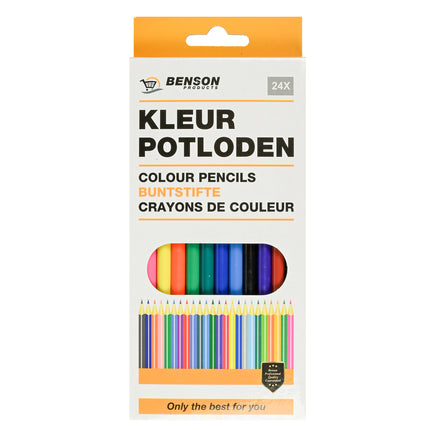 Kleurpotloden 24 dlg – Lengte potloden 18cm, Materiaal hout, 18cm