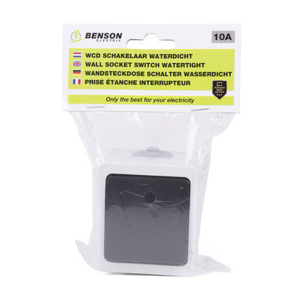 Schakelaar 1-voudig 10A Waterdicht IP54 voor Binnen/Buiten Installaties