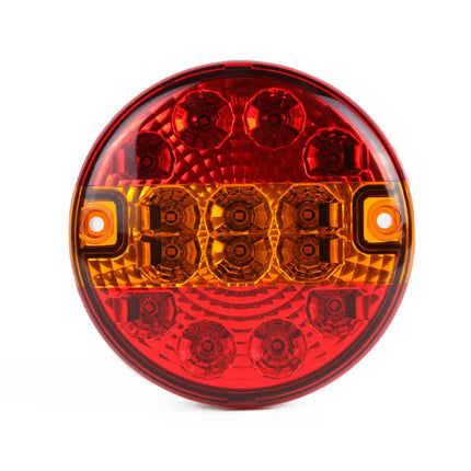 Rond LED Achterlicht 140 mm: 8x LED, E4, IP67, Remlicht & Richtingaanwijzer.