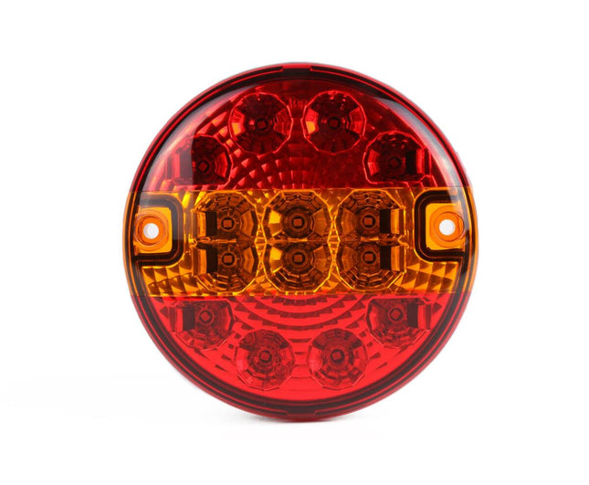 Rond LED Achterlicht 140 mm: 8x LED, E4, IP67, Remlicht & Richtingaanwijzer.