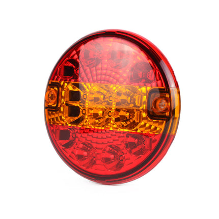 Rond LED Achterlicht 140 mm: 8x LED, E4, IP67, Remlicht & Richtingaanwijzer.