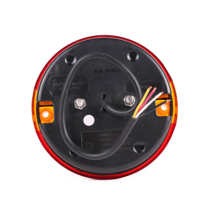 Rond LED Achterlicht 140 mm: 8x LED, E4, IP67, Remlicht & Richtingaanwijzer.