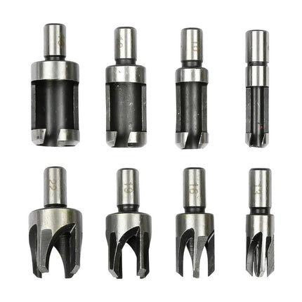 Boorset 8 dlg Proppenboor: 6-22mm, voor naadloze houten afwerkingen.