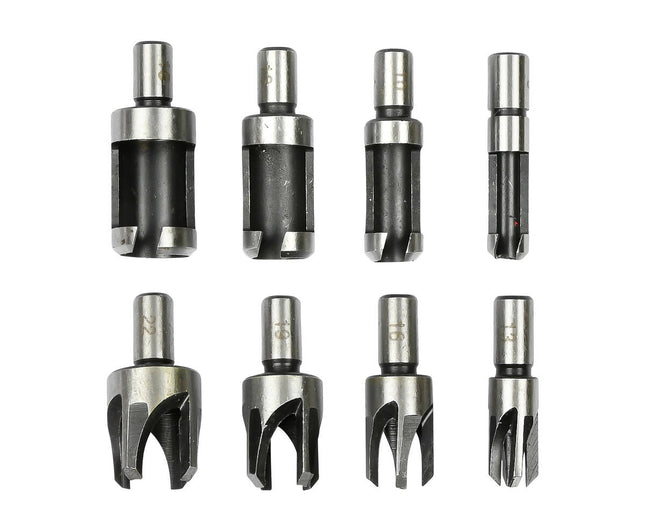 Boorset 8 dlg Proppenboor: 6-22mm, voor naadloze houten afwerkingen.