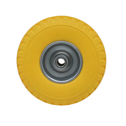 Wiel 3.00-4" PU Geel, Stalen Velg; Ideaal voor Steekwagens