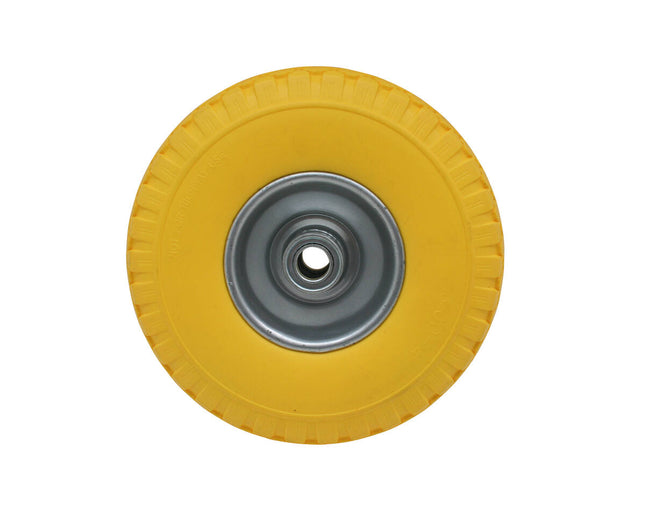 Wiel 3.00-4" PU Geel, Stalen Velg; Ideaal voor Steekwagens