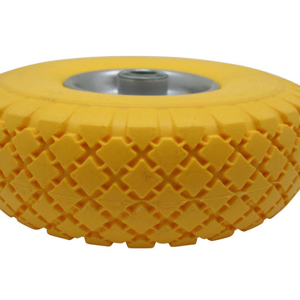 Wiel 3.00-4" PU Geel, Stalen Velg; Ideaal voor Steekwagens