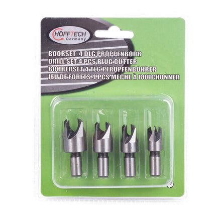 4-delige Proppenboor Set 6-13mm voor Zachte Houtsoorten