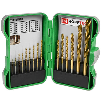 15-delige HSS Titanium Boorset met Hardcase - Voor Metaal, Hout, Kunststof