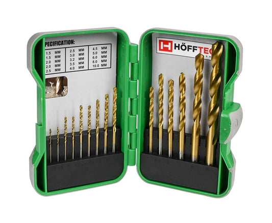 15-delige HSS Titanium Boorset met Hardcase - Voor Metaal, Hout, Kunststof