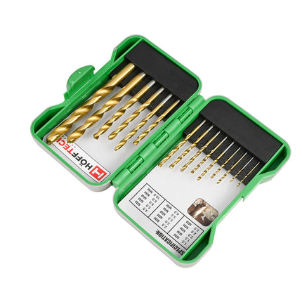 15-delige HSS Titanium Boorset met Hardcase - Voor Metaal, Hout, Kunststof