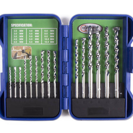 15-delige Steenboorset met Carbon Steel Bits in Hardcase, YG8 Precisie