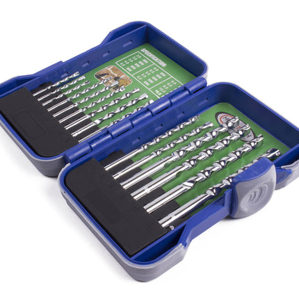 15-delige Steenboorset met Carbon Steel Bits in Hardcase, YG8 Precisie