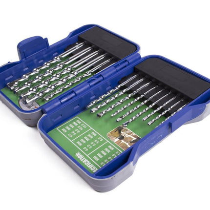 15-delige Steenboorset met Carbon Steel Bits in Hardcase, YG8 Precisie