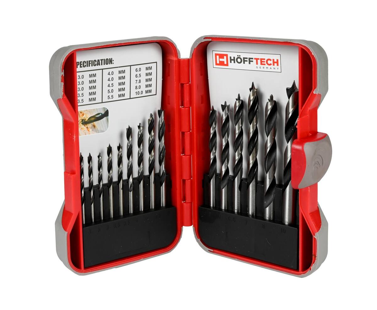 15-delige Carbon Steel Boorset voor Hout, Incl. Hardcase