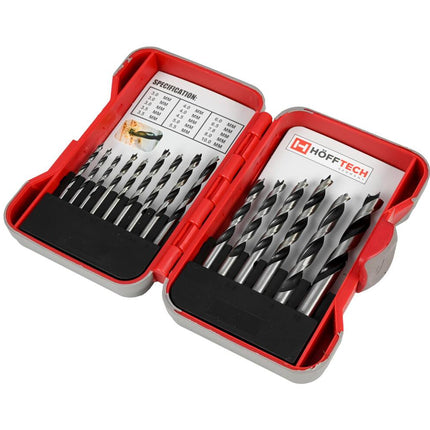 15-delige Carbon Steel Boorset voor Hout, Incl. Hardcase