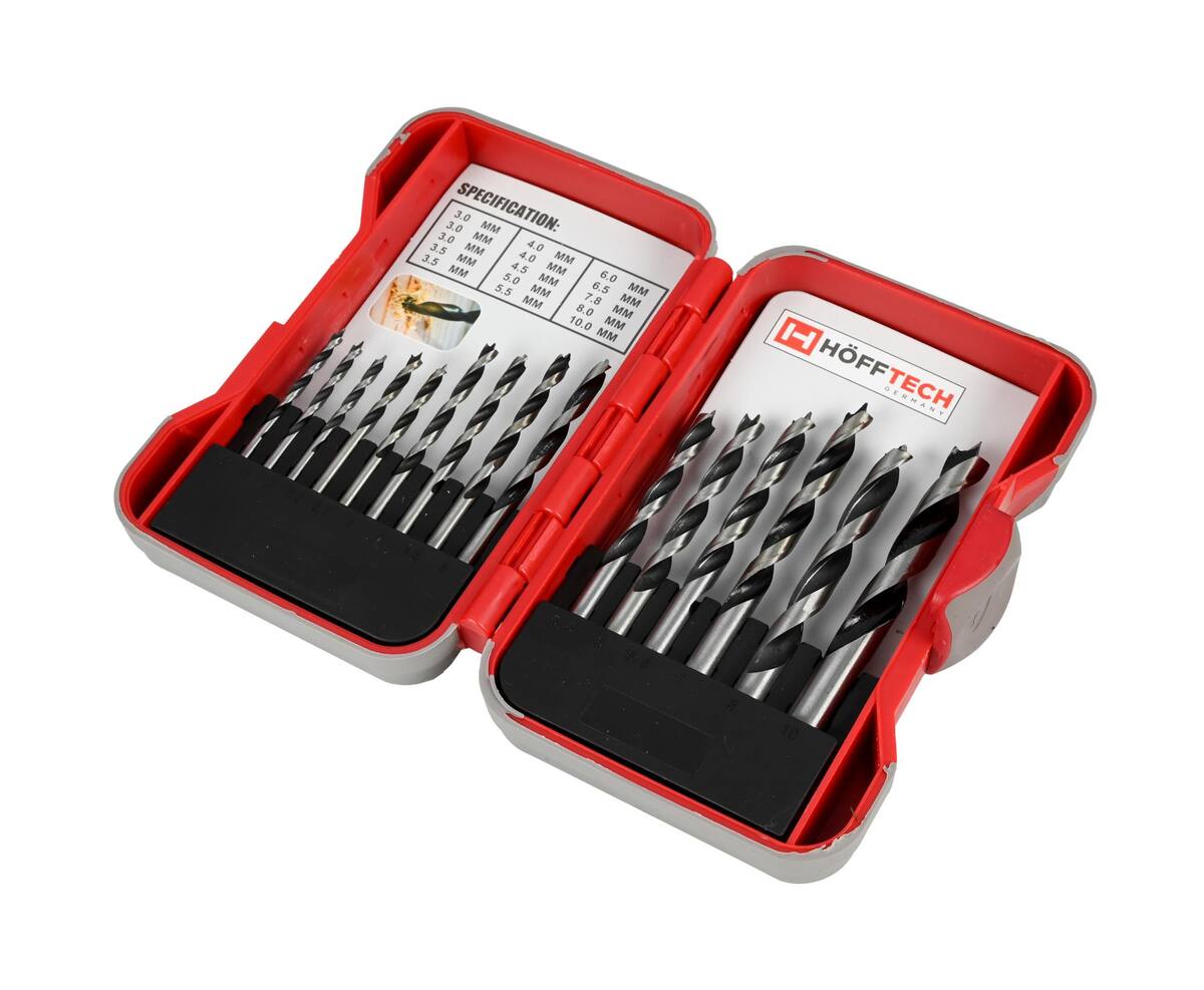 15-delige Carbon Steel Boorset voor Hout, Incl. Hardcase