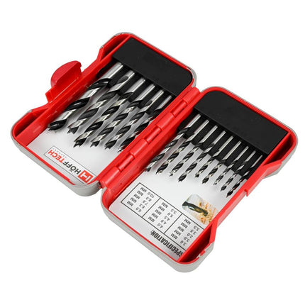 15-delige Carbon Steel Boorset voor Hout, Incl. Hardcase