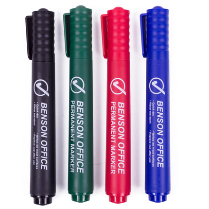 Merkstift permanent 4 dlg kleur profi – Kleuren blauw, rood, groen, zwart, 2,5 mm
