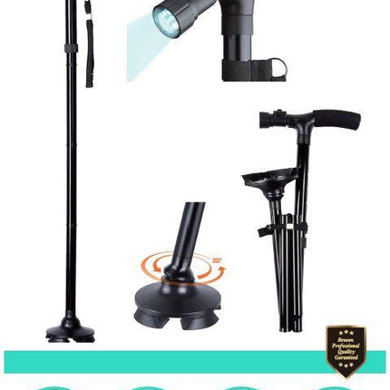 Wandelstok easy ergo + LED – Verstelbare hoogte 85-95 CM, Diameter 19-22MM, 95 CM