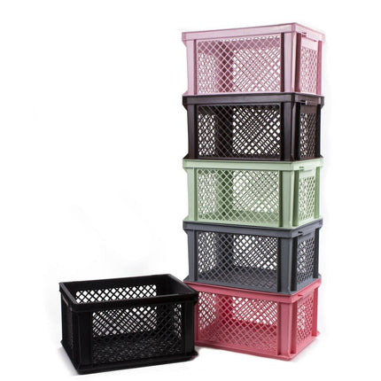 Roze Kunststof Fietskrat 40x30x22 cm - Ideaal voor Rugtas Transport